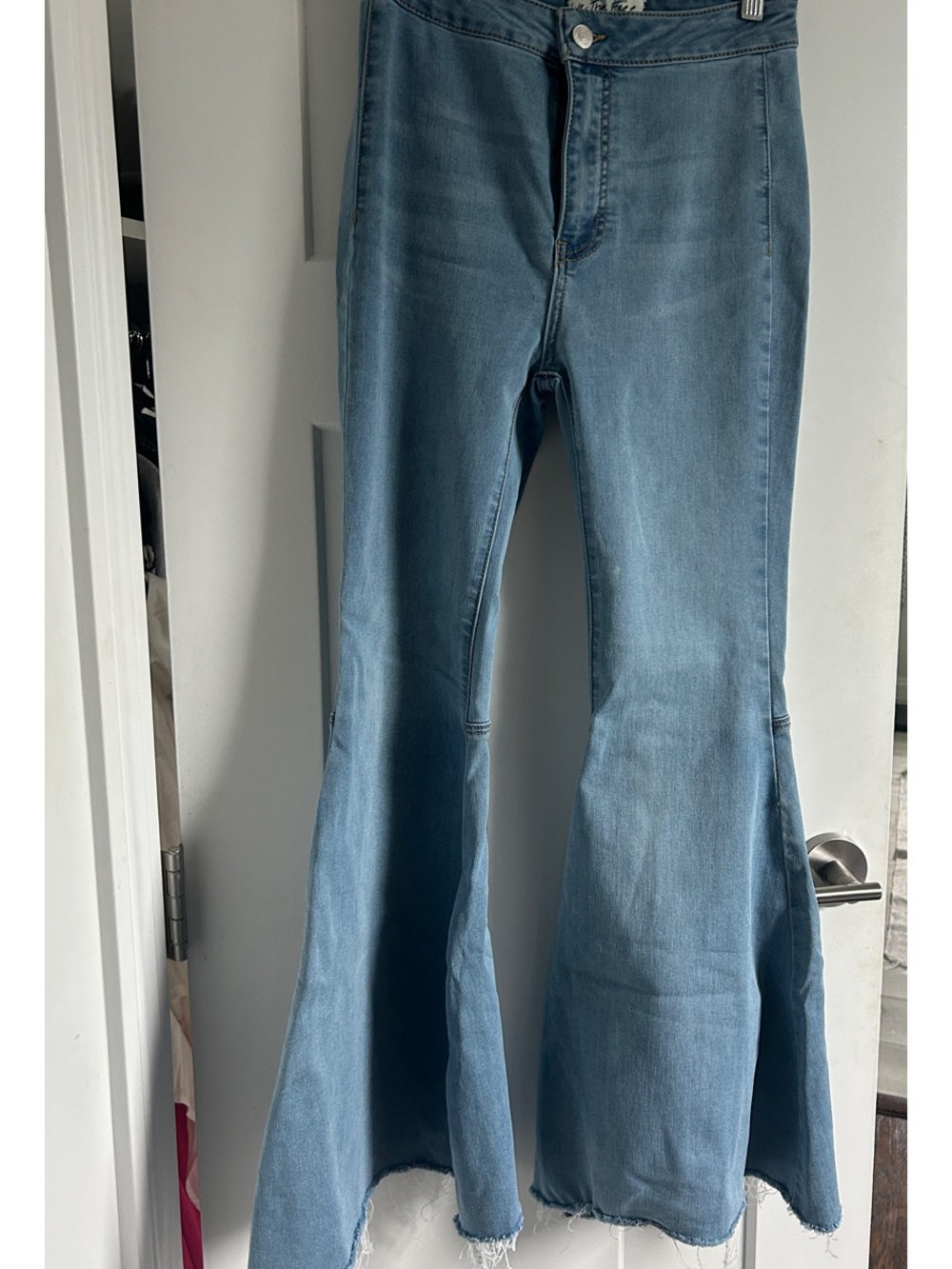 Free People Light Blue High-Rise Flare Jeans